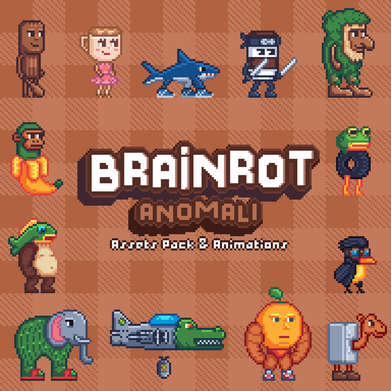 Brainrot Anomali pixel art sprites and animations